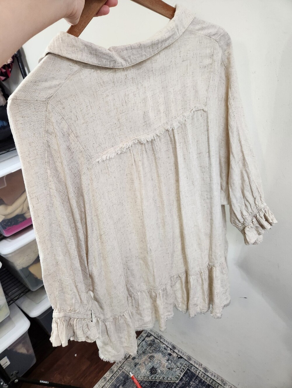 Umgee Linen Blend Oversized Blouse - Picture 8 of 10